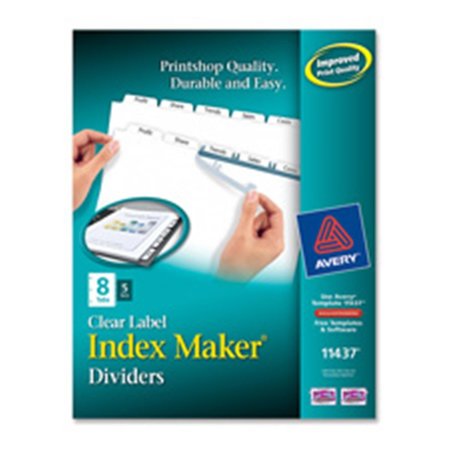 THE WORKSTATION Consumer Products Index Maker- Laser- Punched- 8-Tabs- White TH127406